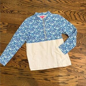 Lilly Pulitzer Blue and white Quarter-Zip Pullover